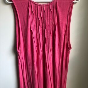 Anthropologie Pink Pleated Sleeveless Tank Top